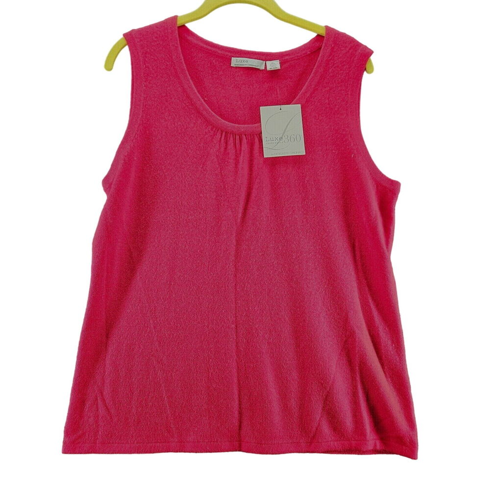NWT Luxe 360 Womens Tank Top Red Size XL 100% Acrylic Pullover Sleeveless